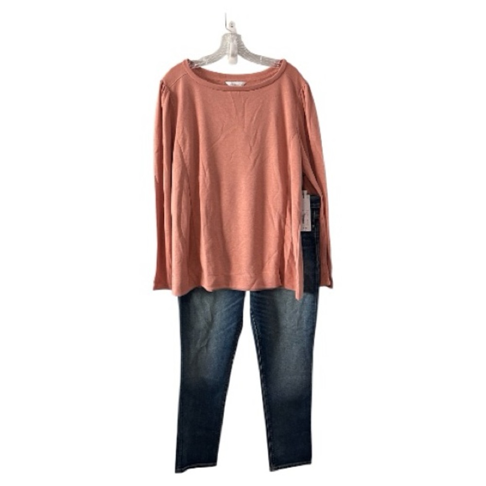 Liz Claiborne Rust Long Sleeve Top (JEANS SOLD SEPARATELY)! - Picture 3 of 6